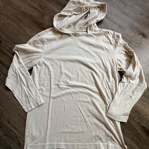 Original Use Cream Long Sleeve Hooded Shirt